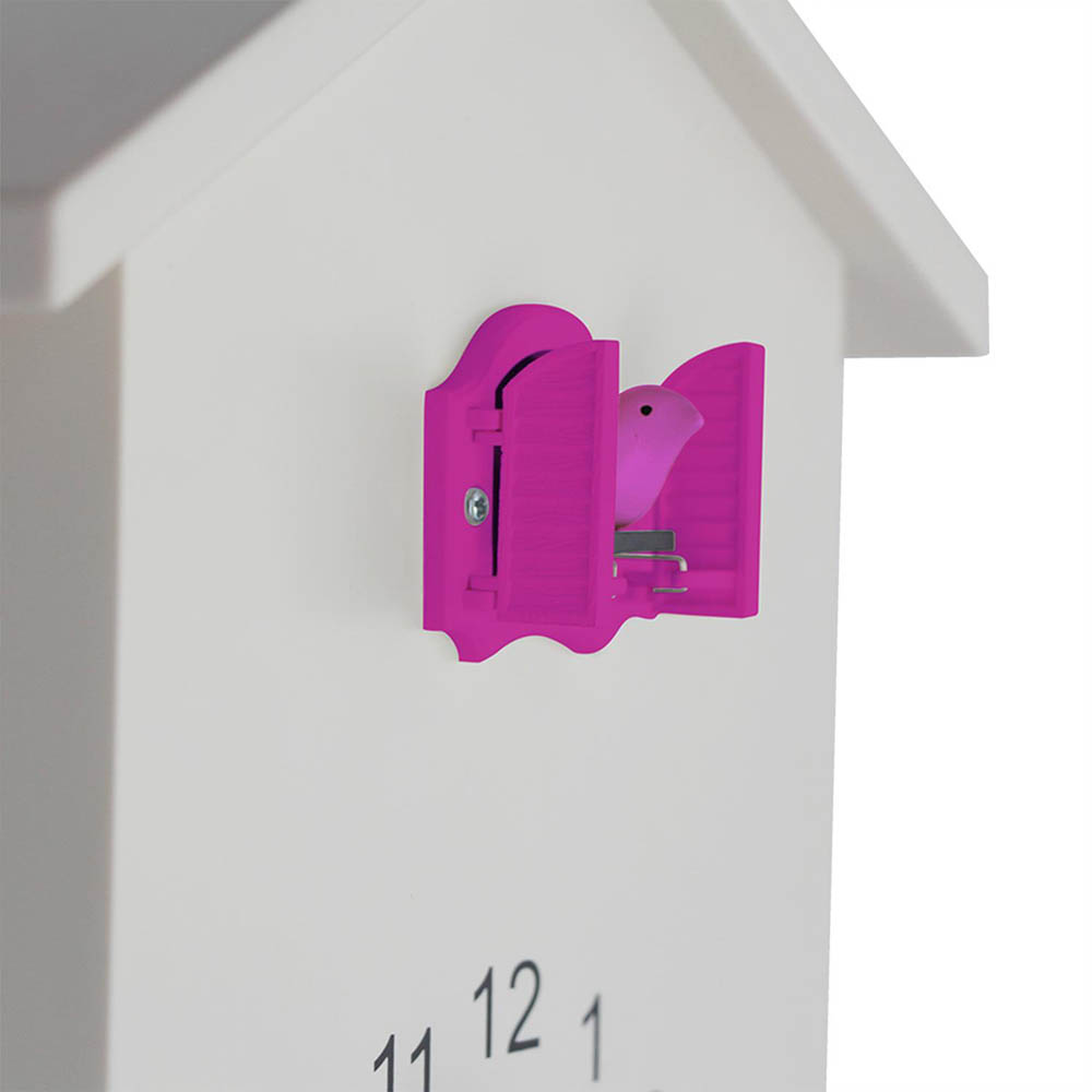 WALPLUS Pink Cuckoo Window Clock with Removable Pendulum 25 x 20cm Image 5