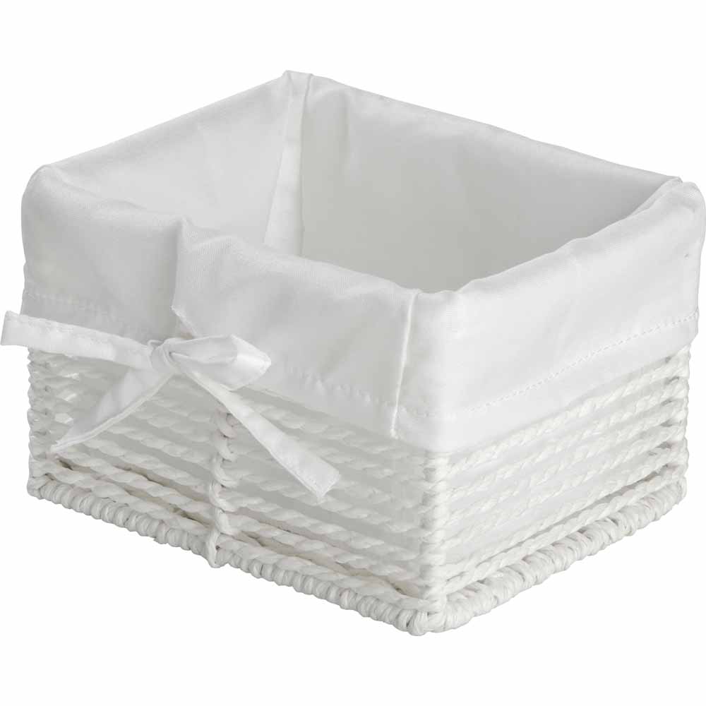 Wilko White Paper Rope Baskets 5 Pack Image 4