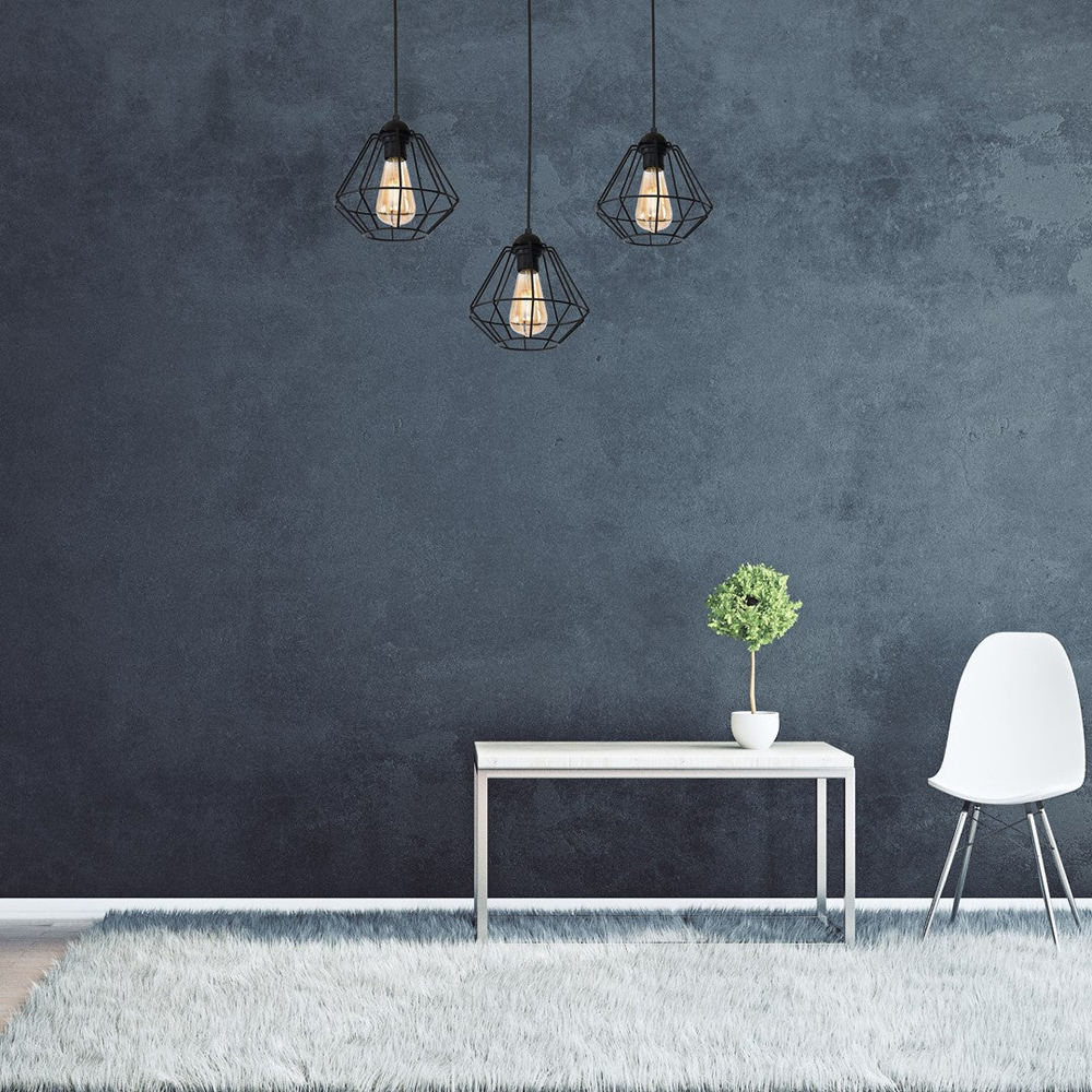 Milagro Colin Black 3 Pendant Lamp 230V Image 2