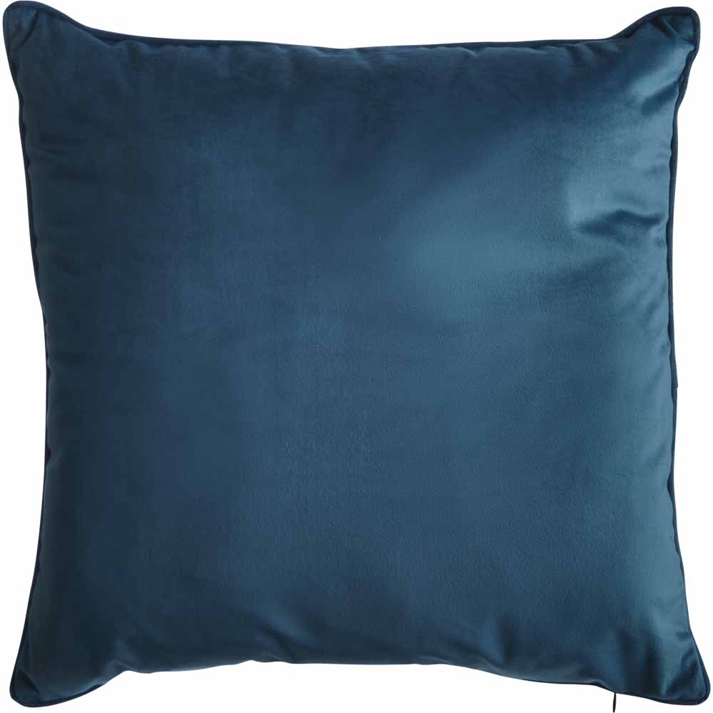 Wilko Teal Velour Cushion 43 x 43cm Image 1