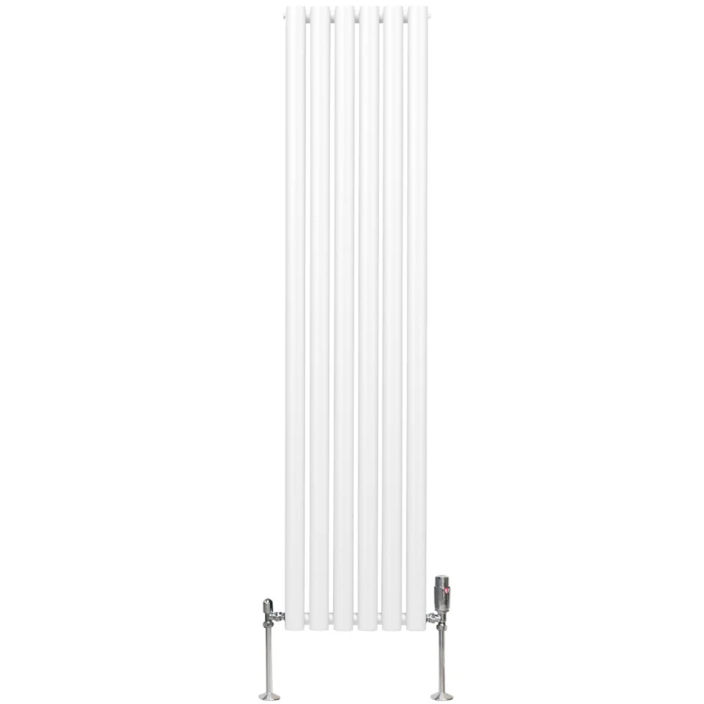Monster Shop 4195BTU White Oval Column Radiator and Valves 1600 x 360mm Image 1