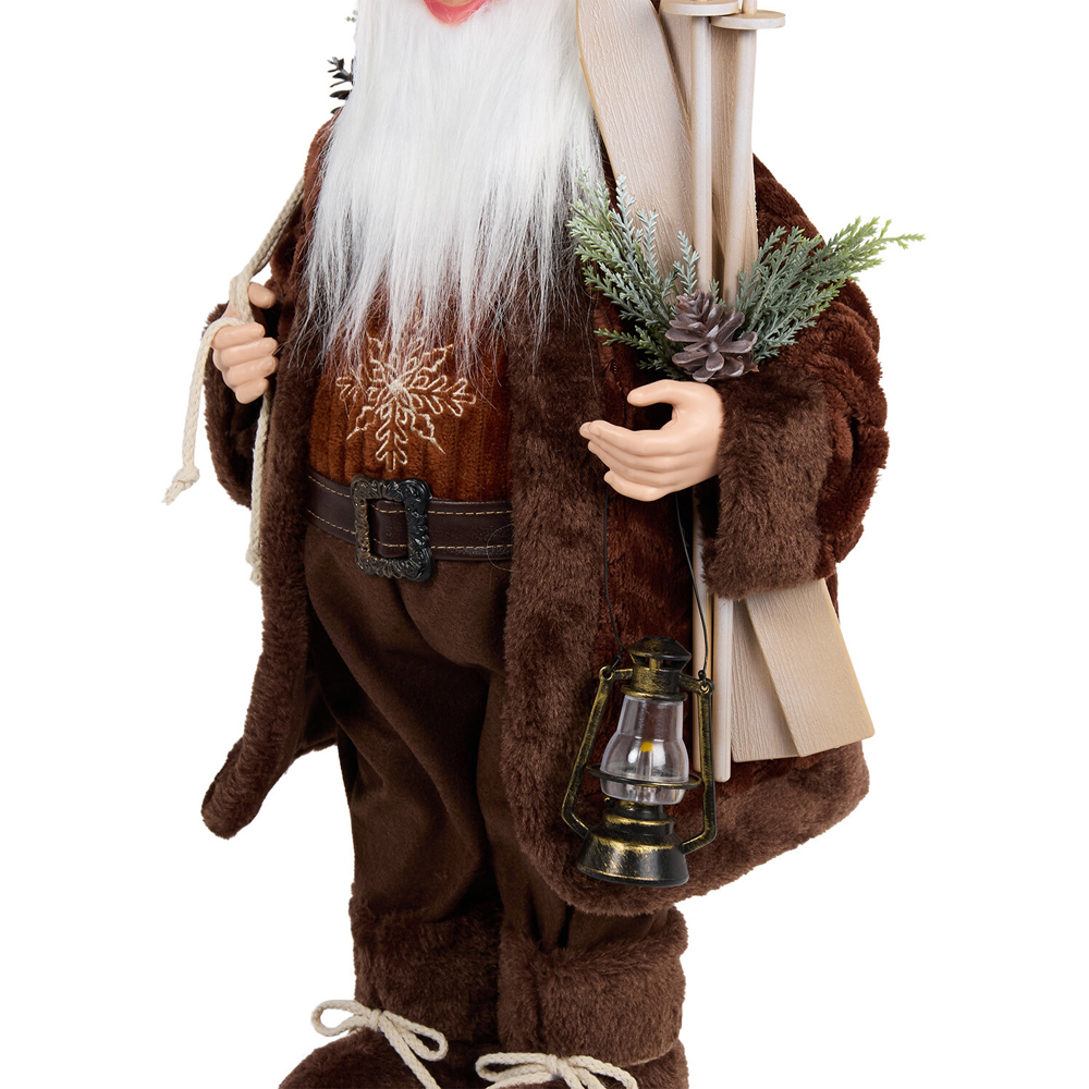 Hazel Fur Standing Santa Decoration Image 4