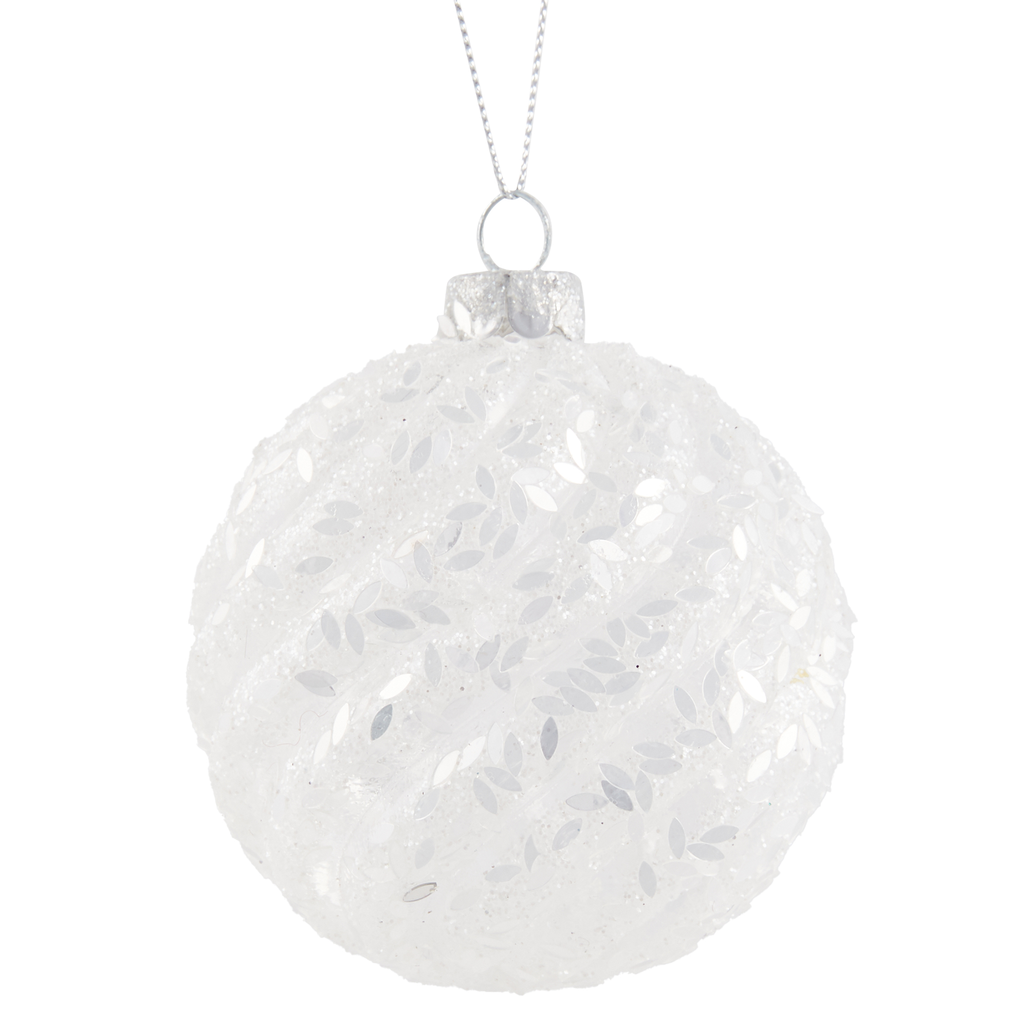 Clear Sequin Onion Bauble - White Image 1