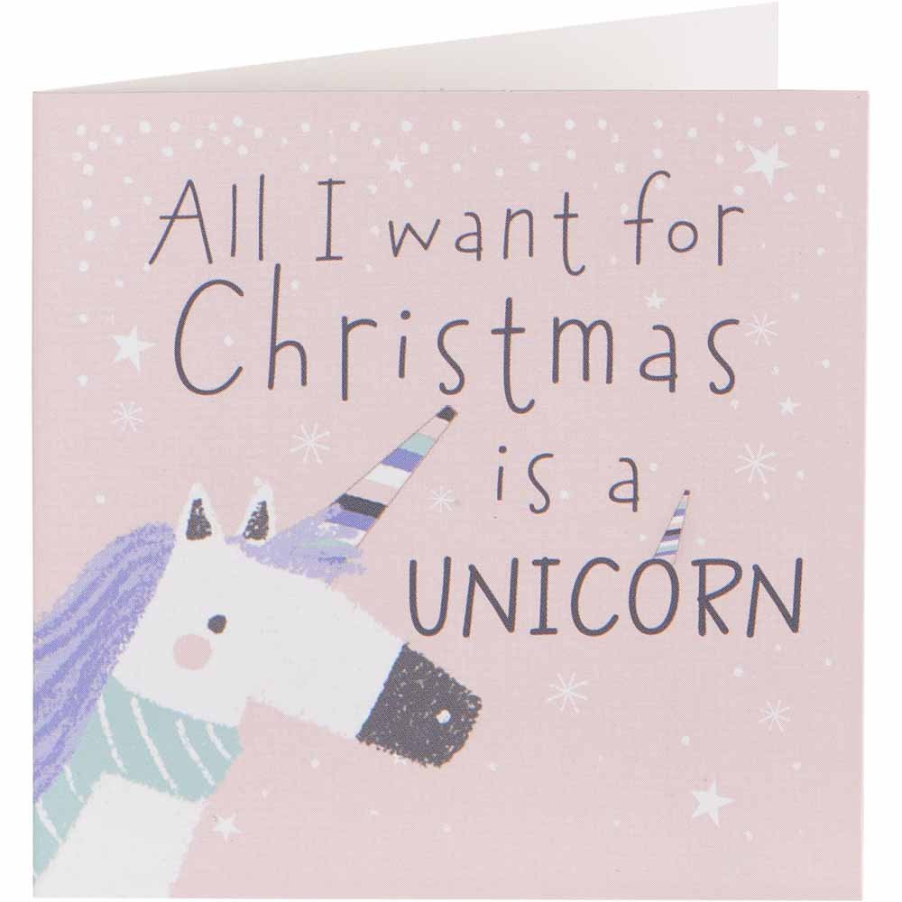 Wilko Kids Unicorn Christmas Cards 20 Pack Image 2