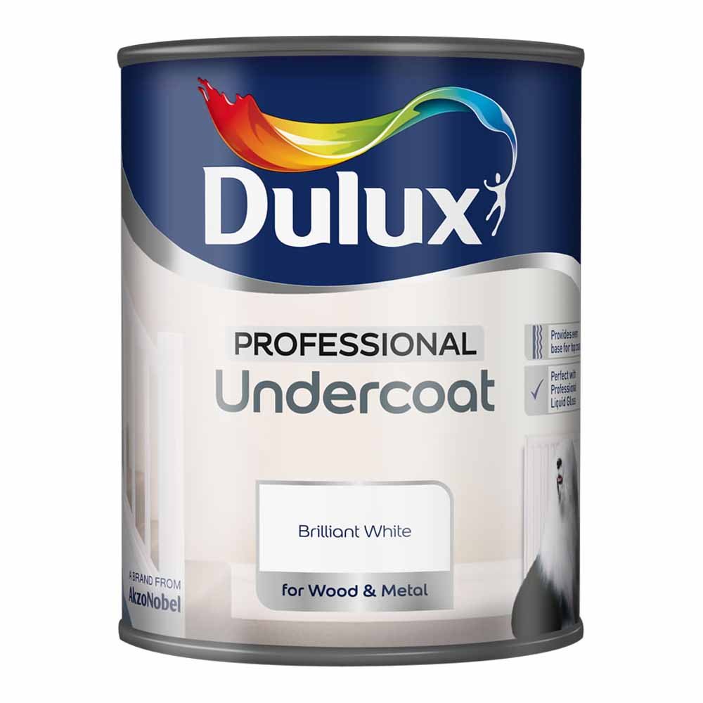 Dulux Professional Undercoat Pure Brilliant White Paint 750ml Image 2