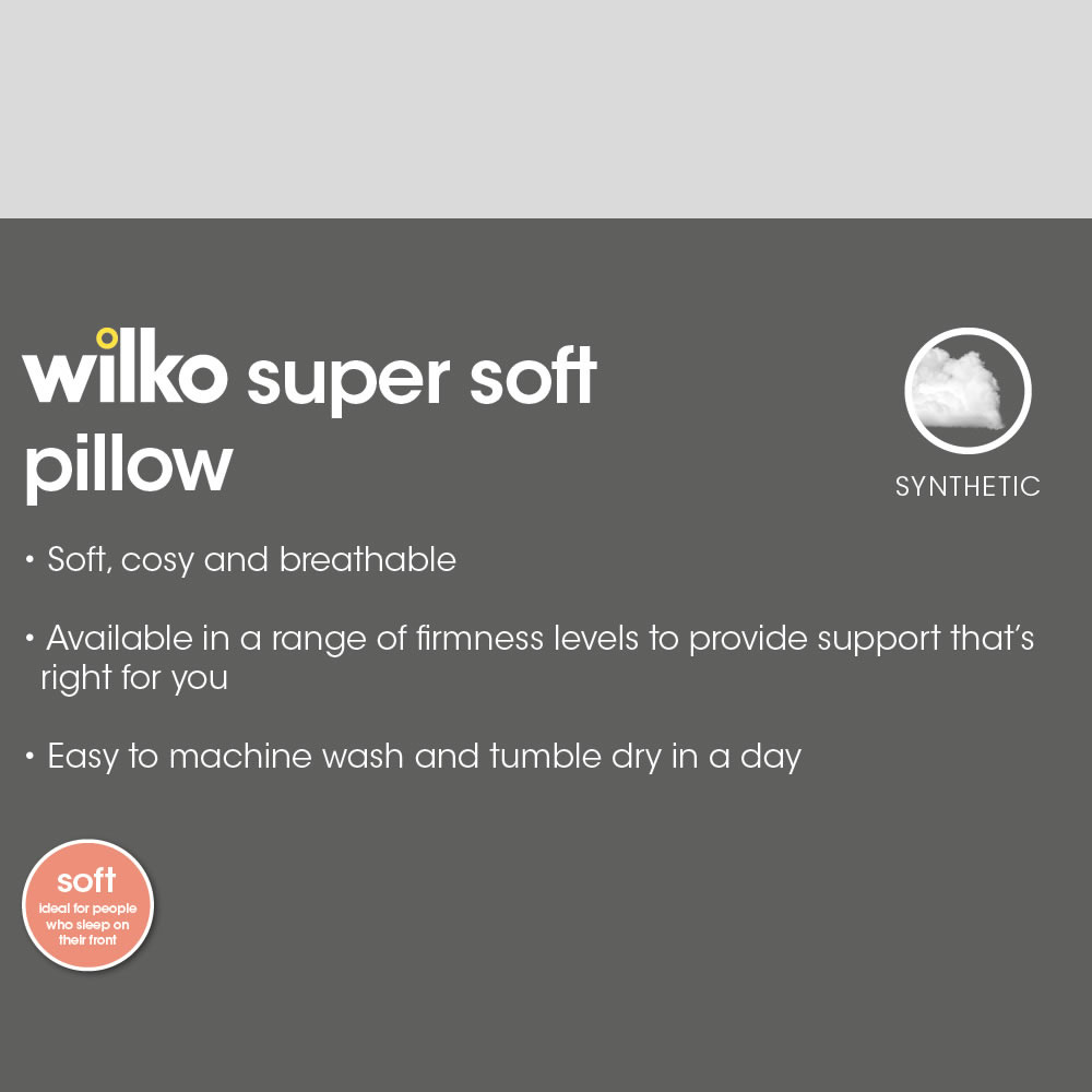 Wilko Washable Supersoft Pillows 2 Pack Image 4