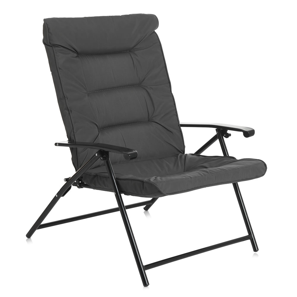Wilko Garden Metal  Reclining Padded Chair Image 1