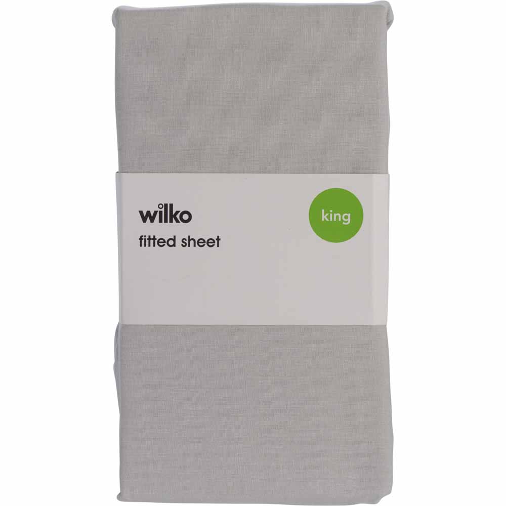 Wilko King Silver Fitted Bed Sheet Image 2