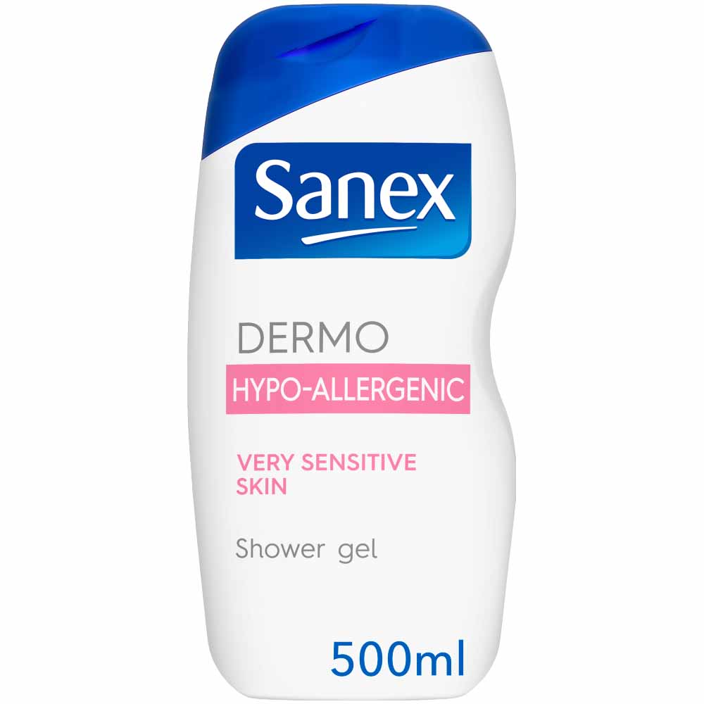 Sanex Hypoallergenic Shower Gel for Very Sensitive Skin 500ml Image 1