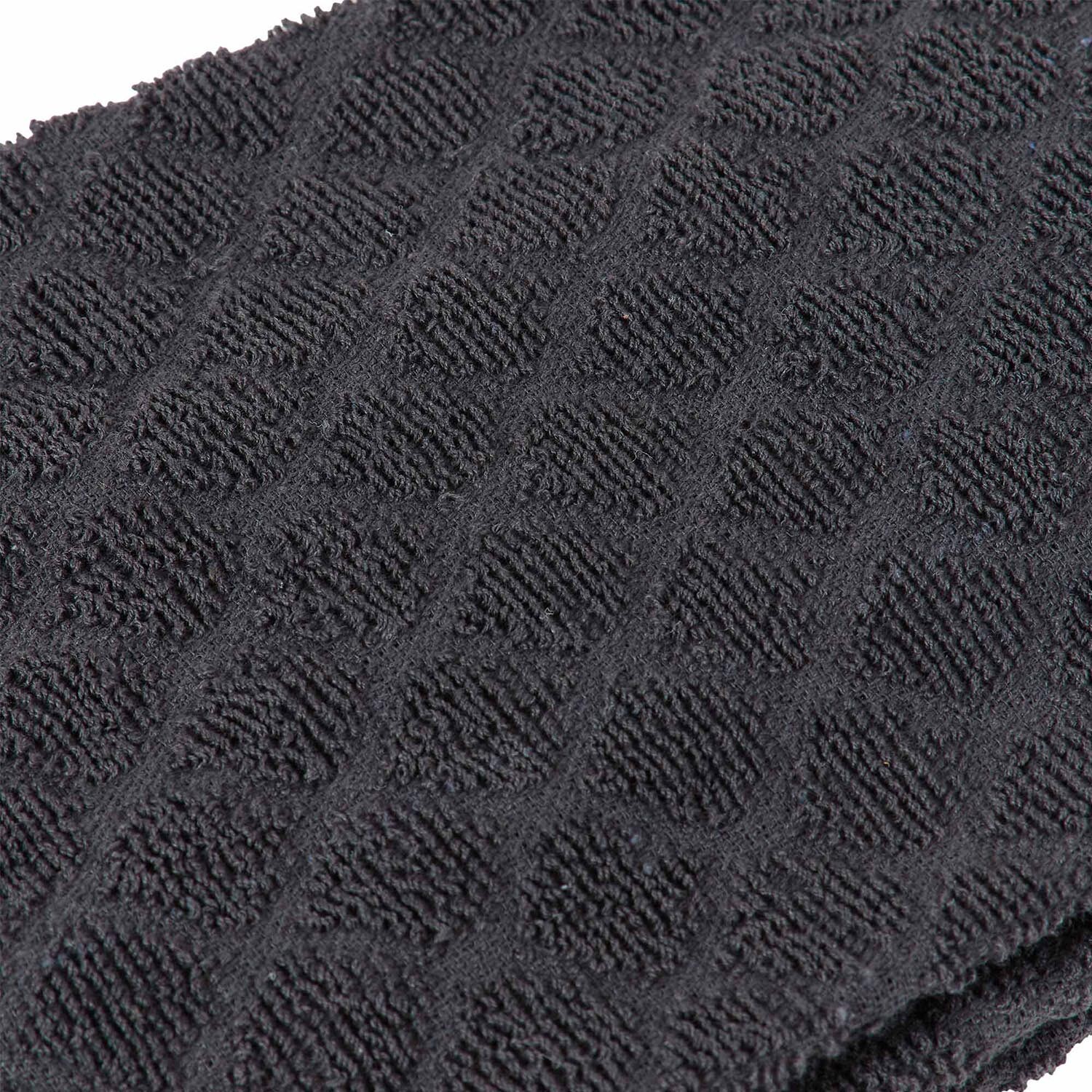Divante Pack of 2 Dobby Terry Kitchen Towels with Tassels - Dark Grey Image 7