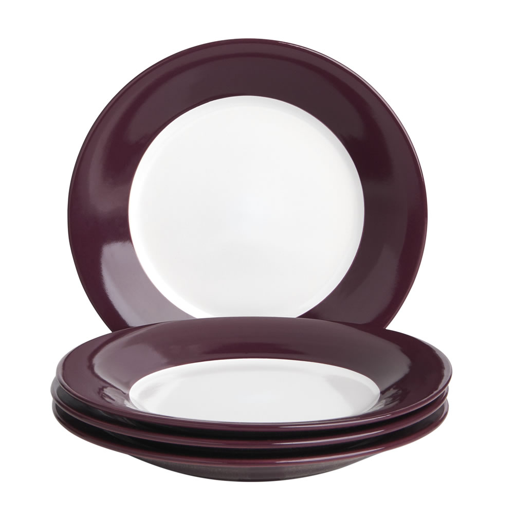 Wilko Colour Play 12 piece Purple and White Dinner Set Image 3