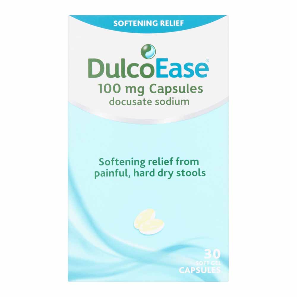 Dulcoease 100mg Soft Gel Stool Softener Capsules 30 pack  - wilko