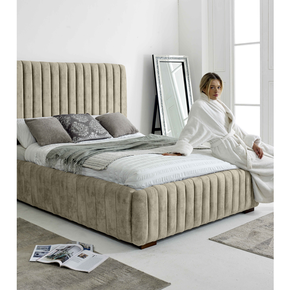Eleganza The Elite Super King Size Pearl Oakland Fabric Bed Frame with Headboard and Footboard Image 2