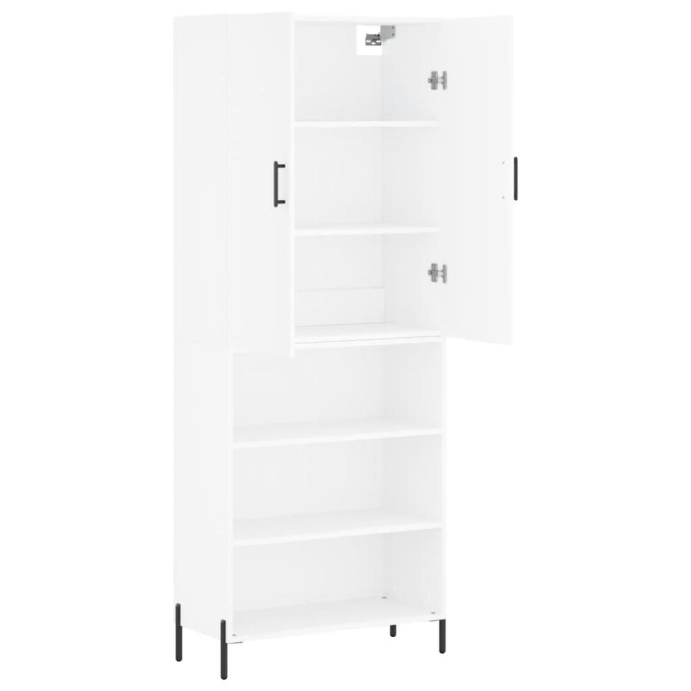 vidaXL 2 Door 3 Shelf White Highboard Image 4