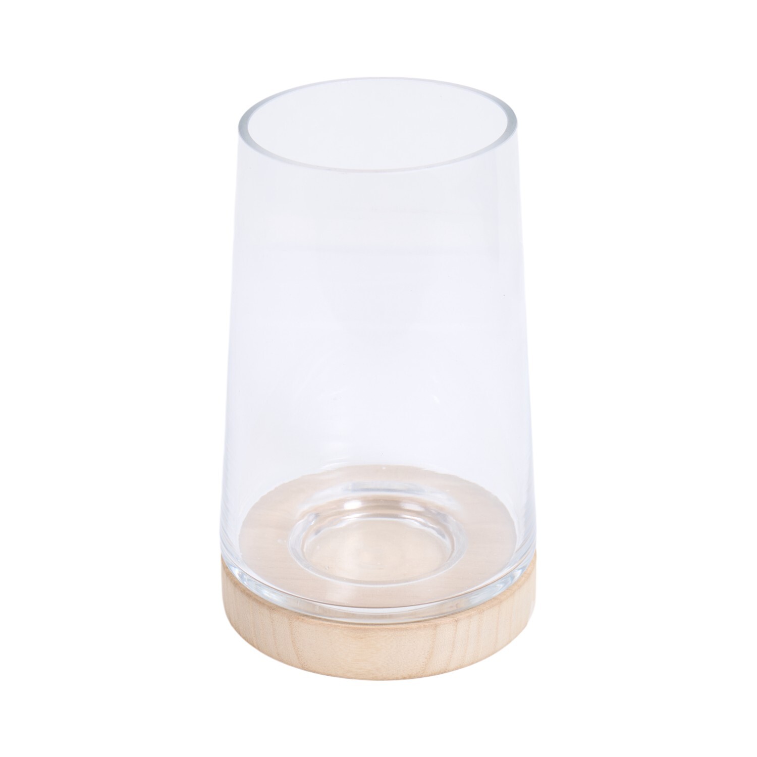 Clear Hurricane with Wooden Base Clear Image 2