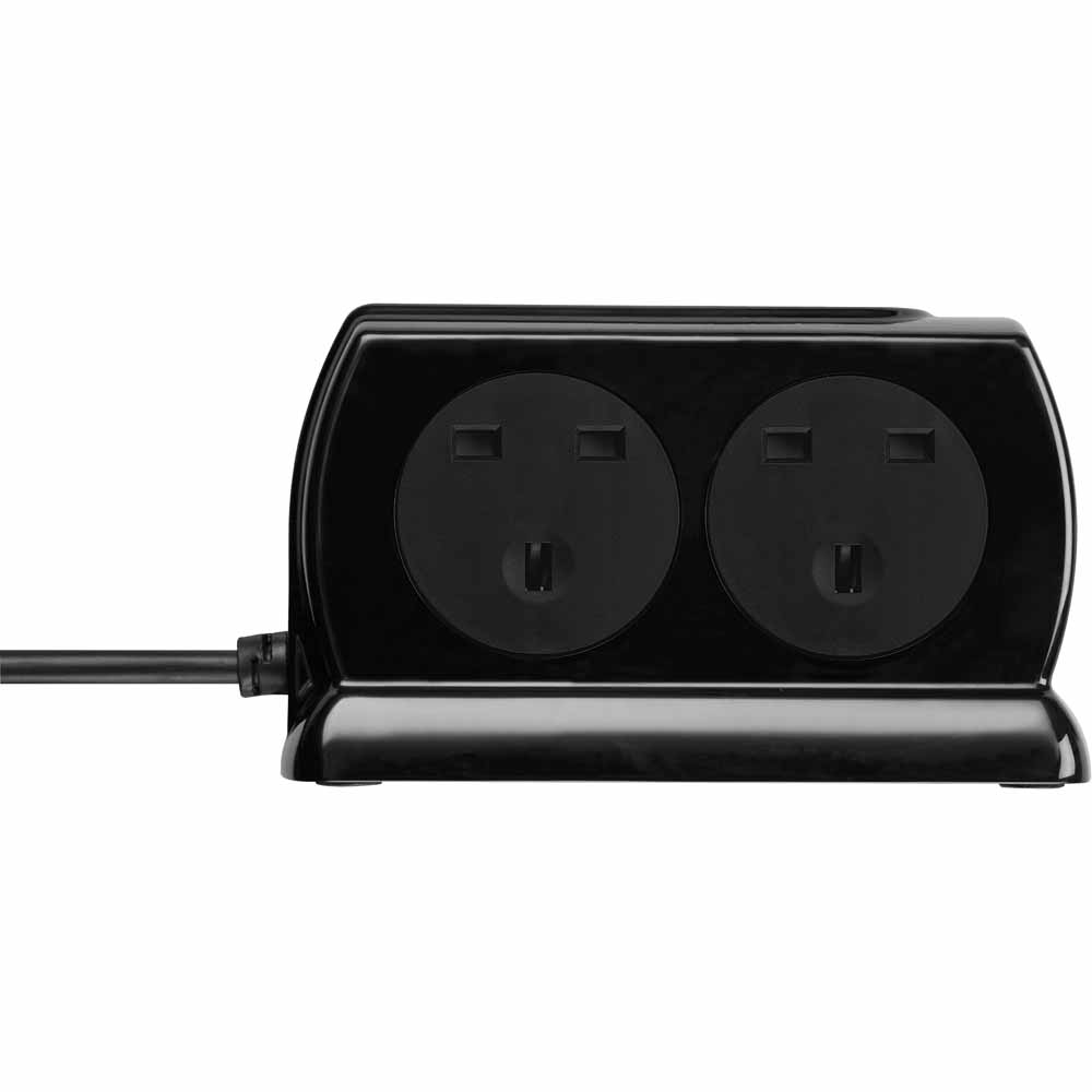Masterplug 4 Gang 2m Compact Switch Surge USB Extension Lead Black Image 5