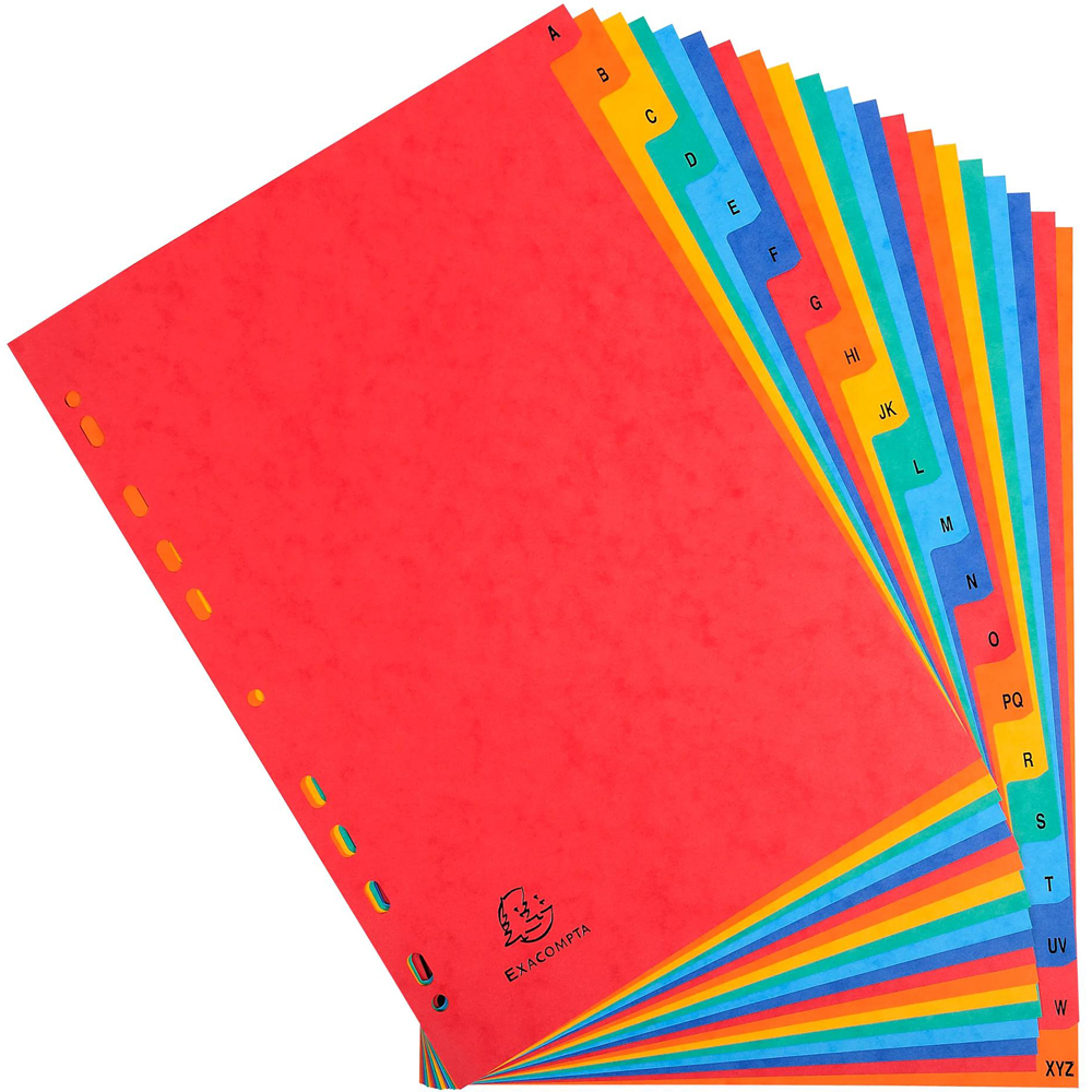 Exacompta Europa A4 Assorted Colour A-Z Divider 5 Pack Image 2