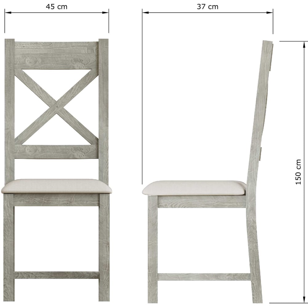 FWStyle Bowood Set of 2 Reclaimed Pine Dining Chair Image 9