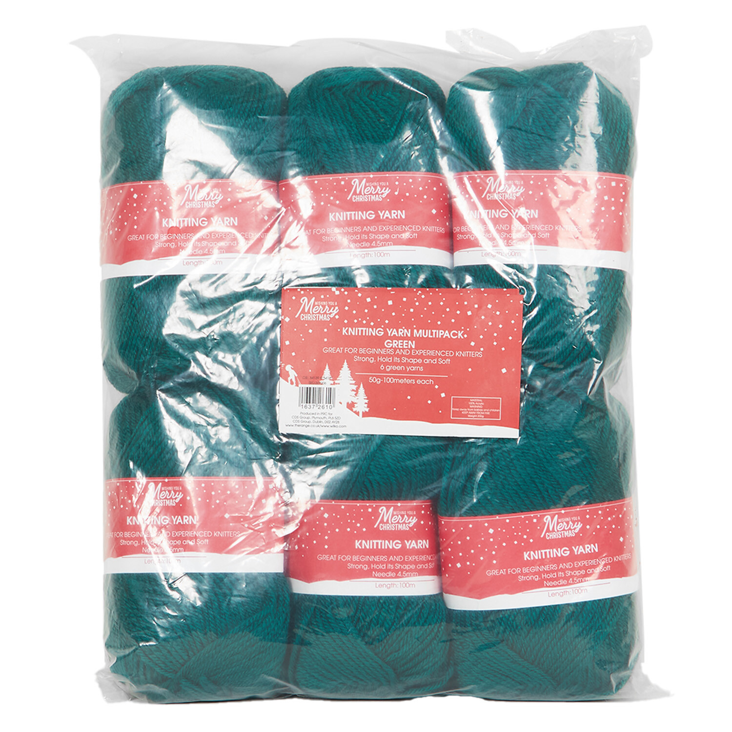 Multipack of 6 Knitting Yarn  - Green Image 1