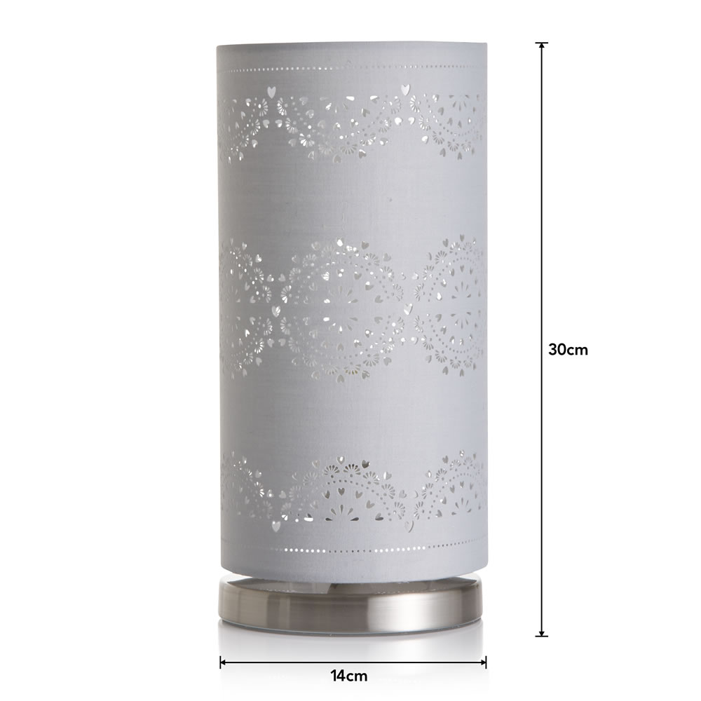 Wilko Grey Laser Cut Table Lamp Image 5