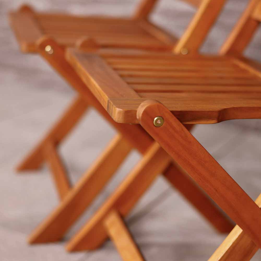 Charles Bentley Set of 2 FSC Acacia Wood Foldable Patio Chair Image 5