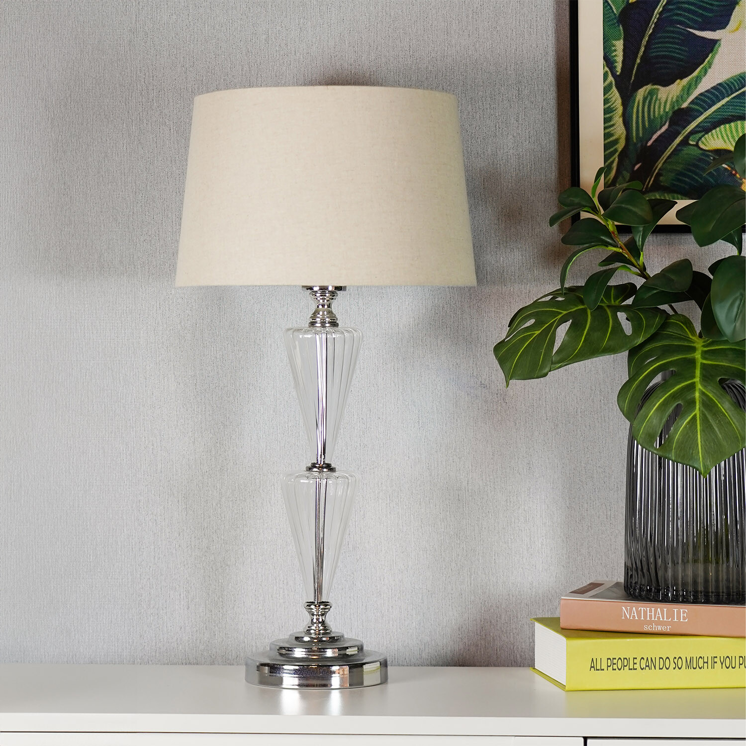 Mylah Table Lamp - Neutral and Silver Image 2