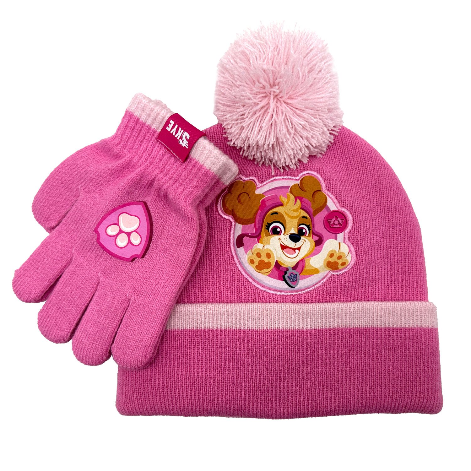 Paw Patrol Hat and Gloves Set - Pink or Blue Image 1