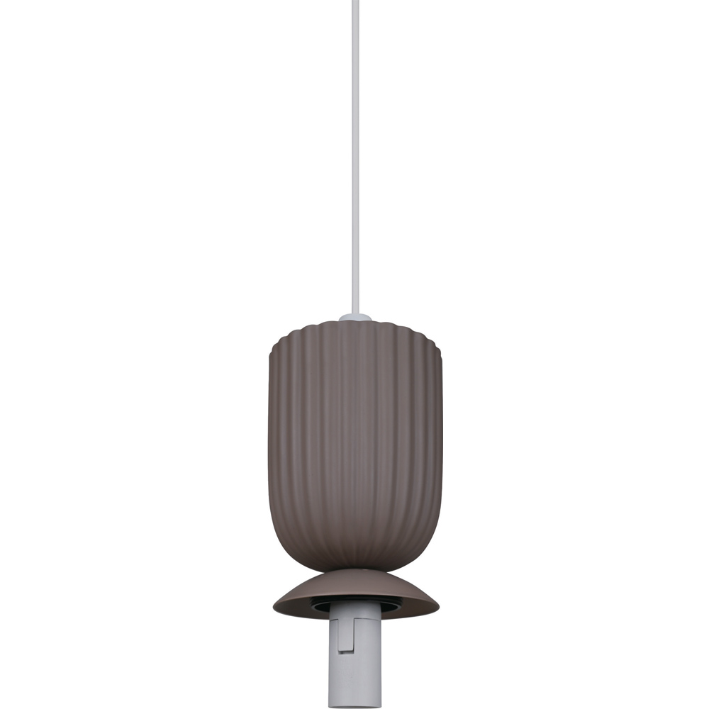 Nordlux Sadie Light Brown Opal Glass Dome Rippled Pendant Light Image 6