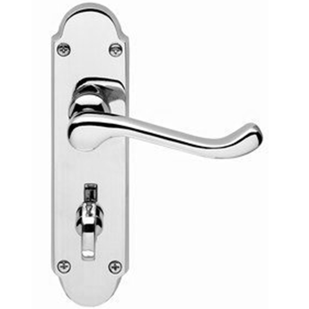 Golden Grace Chrome Victorian Epsom Scroll Bathroom Door Handle 170 x 40mm Image 3