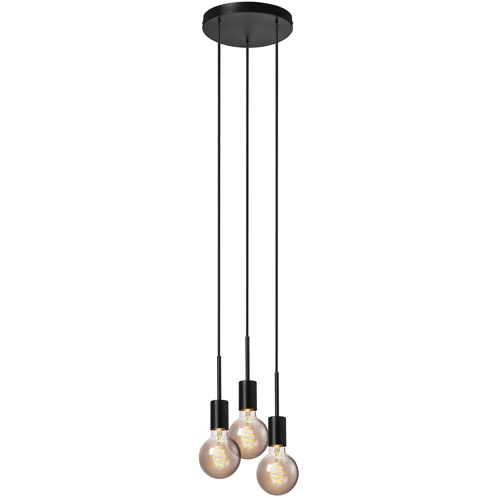Nordlux Paco E27 3-Spot Black Pendant Light Image 1