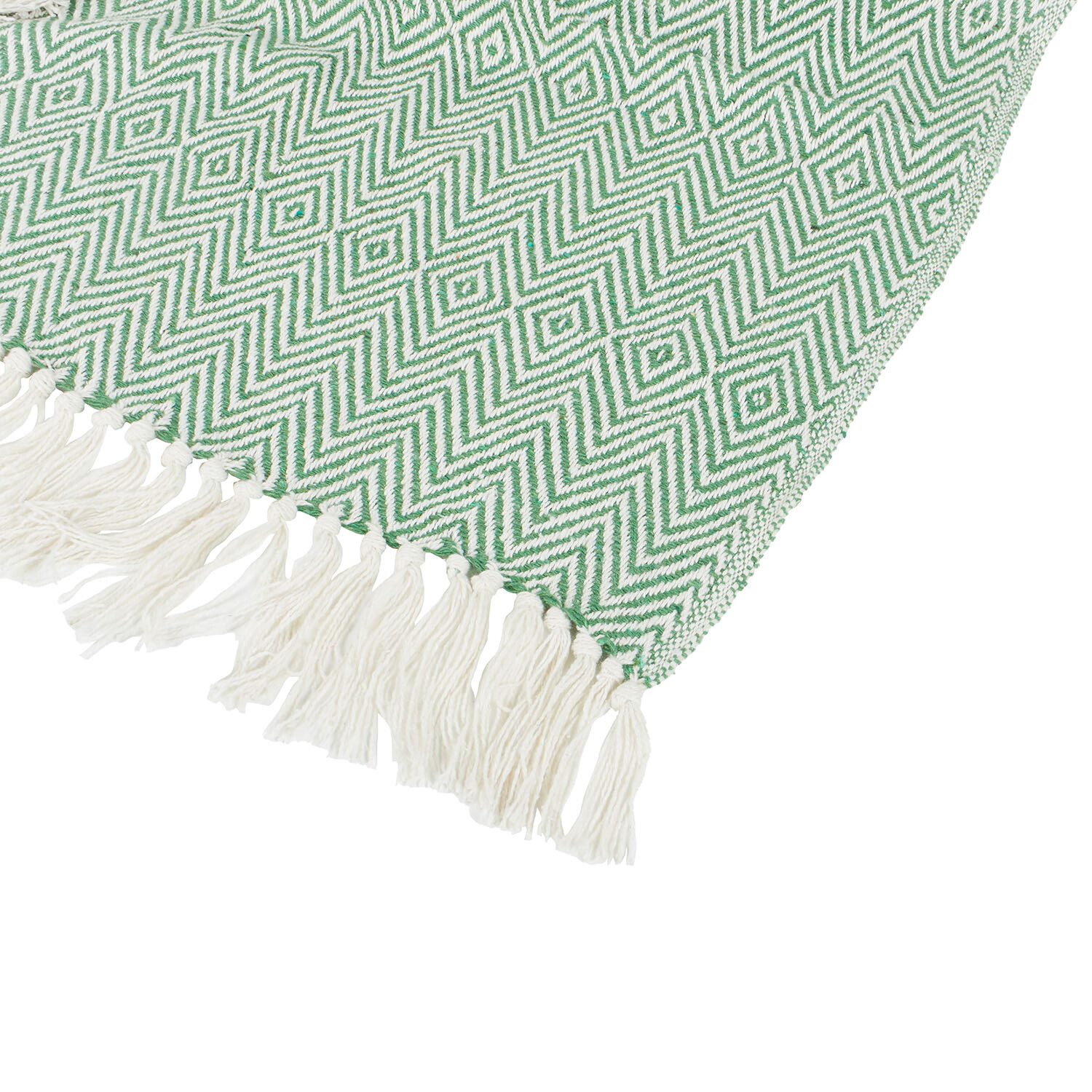 Geo Woven Throw - Green Image 3