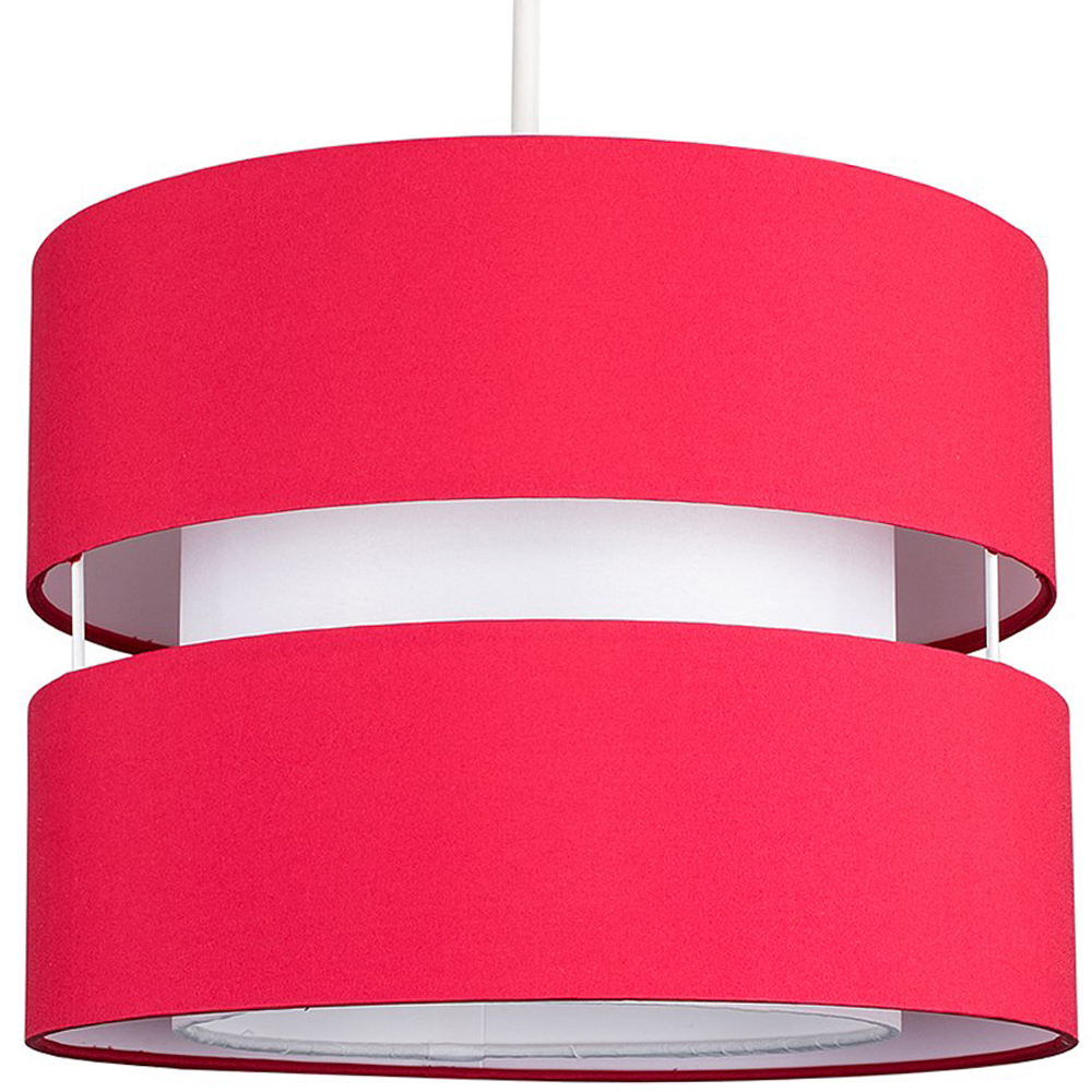 ValueLights Sophia 2 Tier Red Ceiling Light Shade Small Image 1
