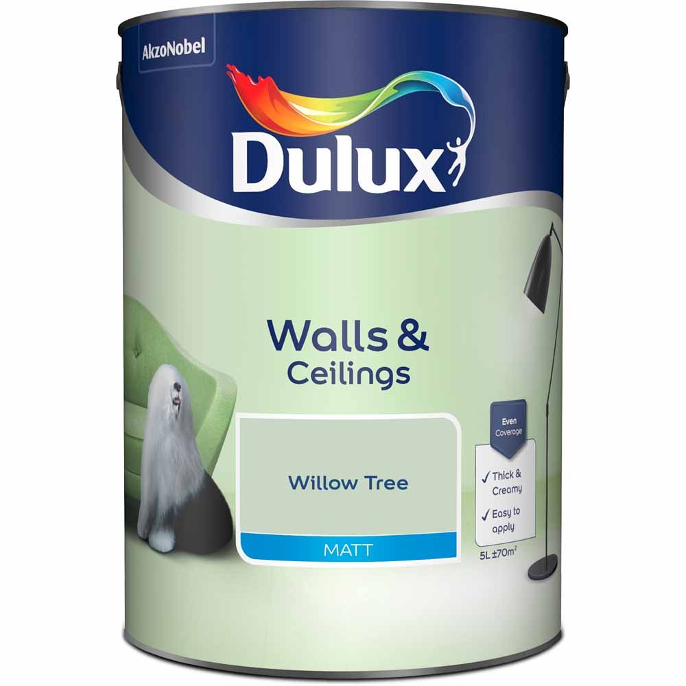 Dulux Wall & Ceilings Willow Tree Matt Emulsion Paint 5L Image 2