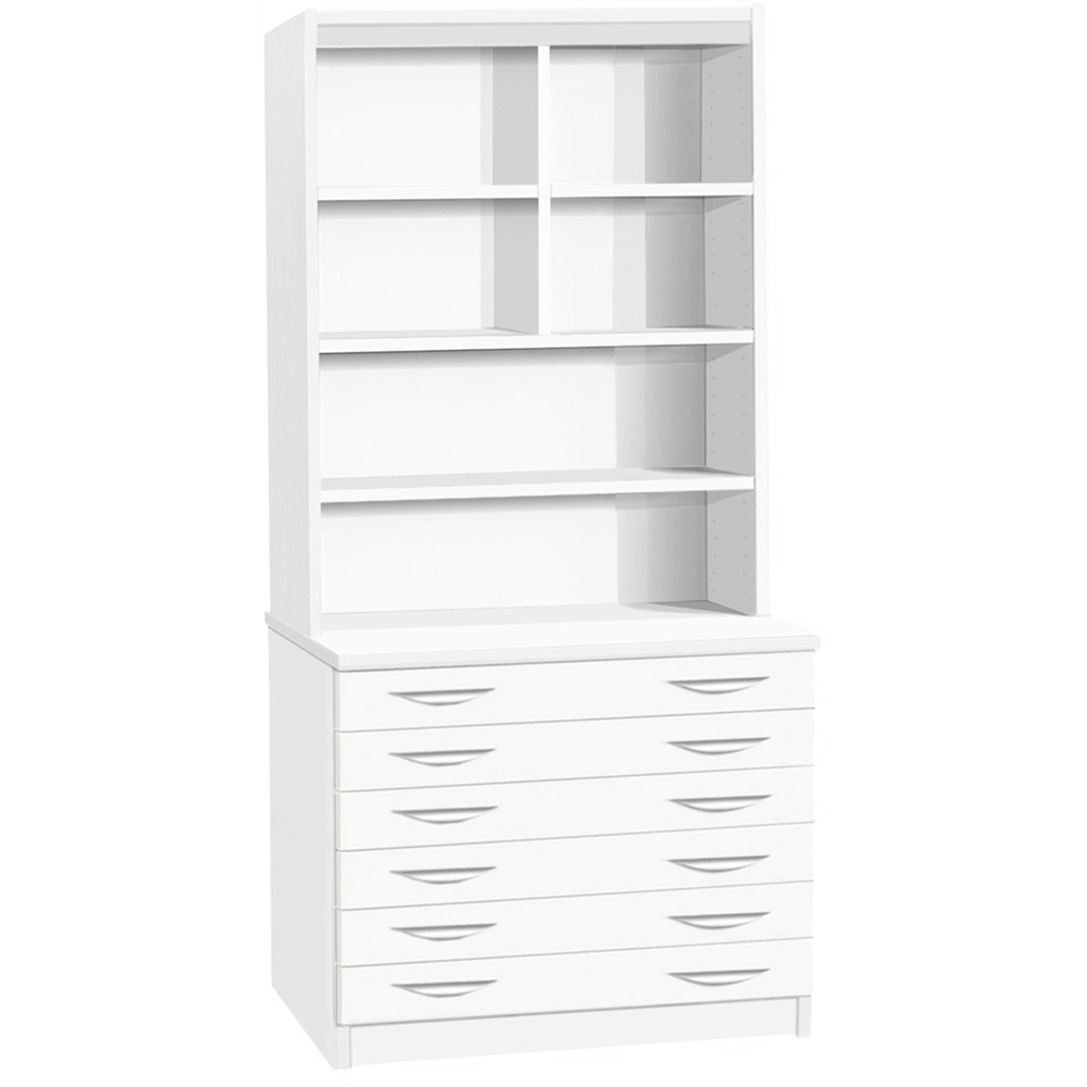 R White Cabinets 6 Drawer 6 Shelf White A2 Plan Chest of Drawers with Hutch Image 2