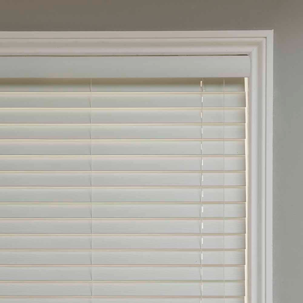 Wilko White Faux Wood Venetian Blind 120x120cm Image 2