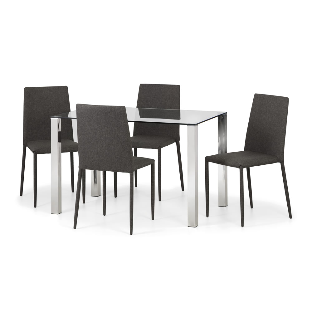 Julian Bowen Enzo Dining Table and 4 Chairs Grey Image