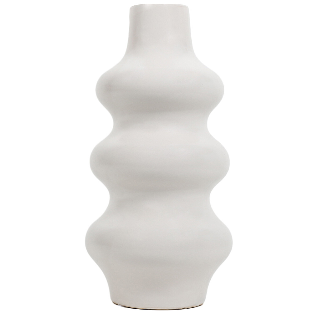 Abstract Matte White Vase Image 1