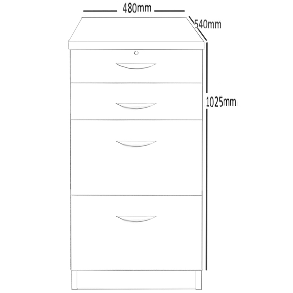 R White Cabinets 4 Drawer Black Filing Cabinet Image 5