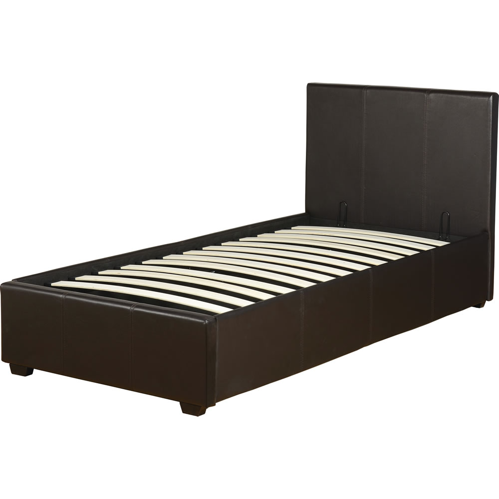 Prado Black Faux Leather Single Ottoman Bed Image 1