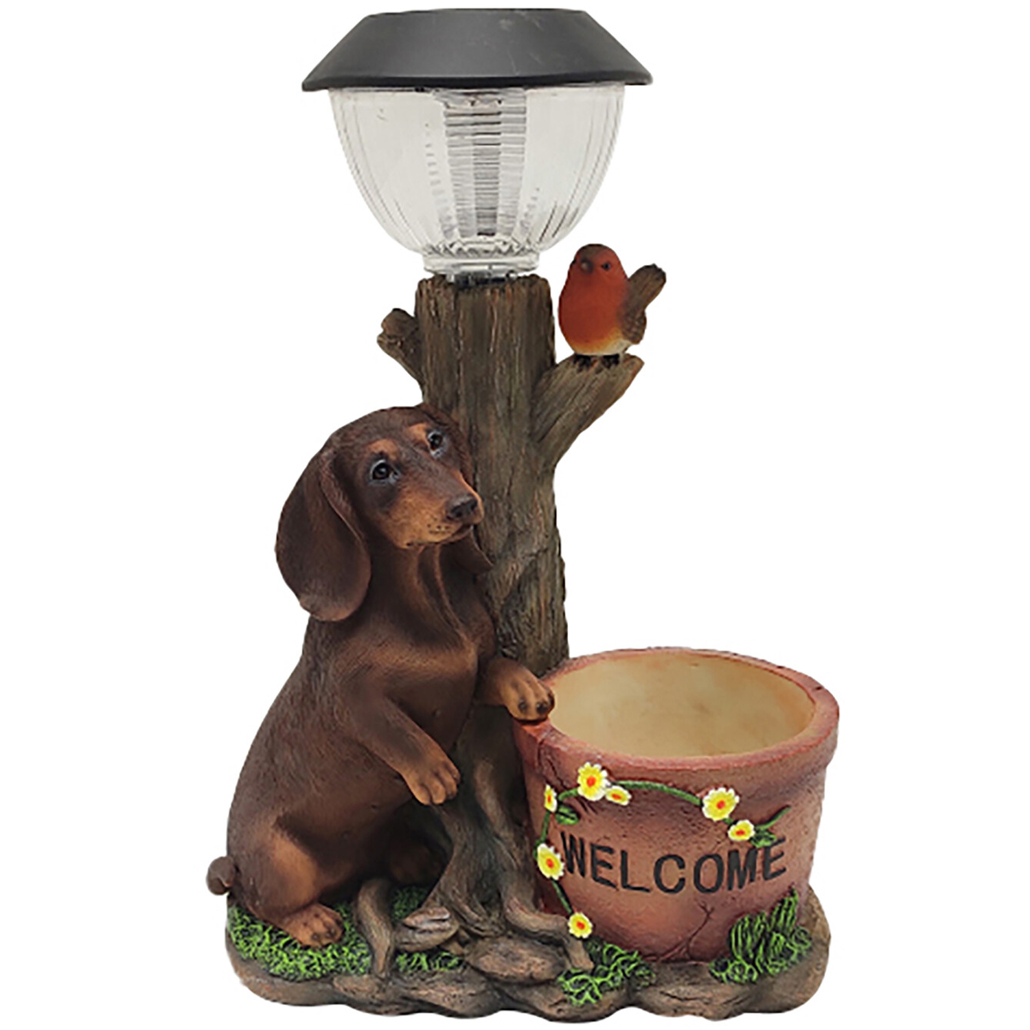 Solar Dachshund Welcome Wall Light Image