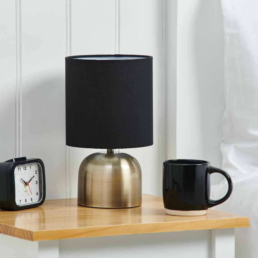 Wilko Brass and Black Touch Lamp Image 5