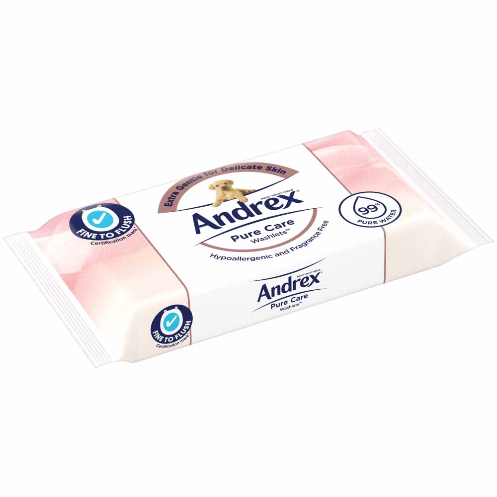 Andrex Singles Pure Care Washlets Moist Toilet Tissue 36 Sheets Image 3