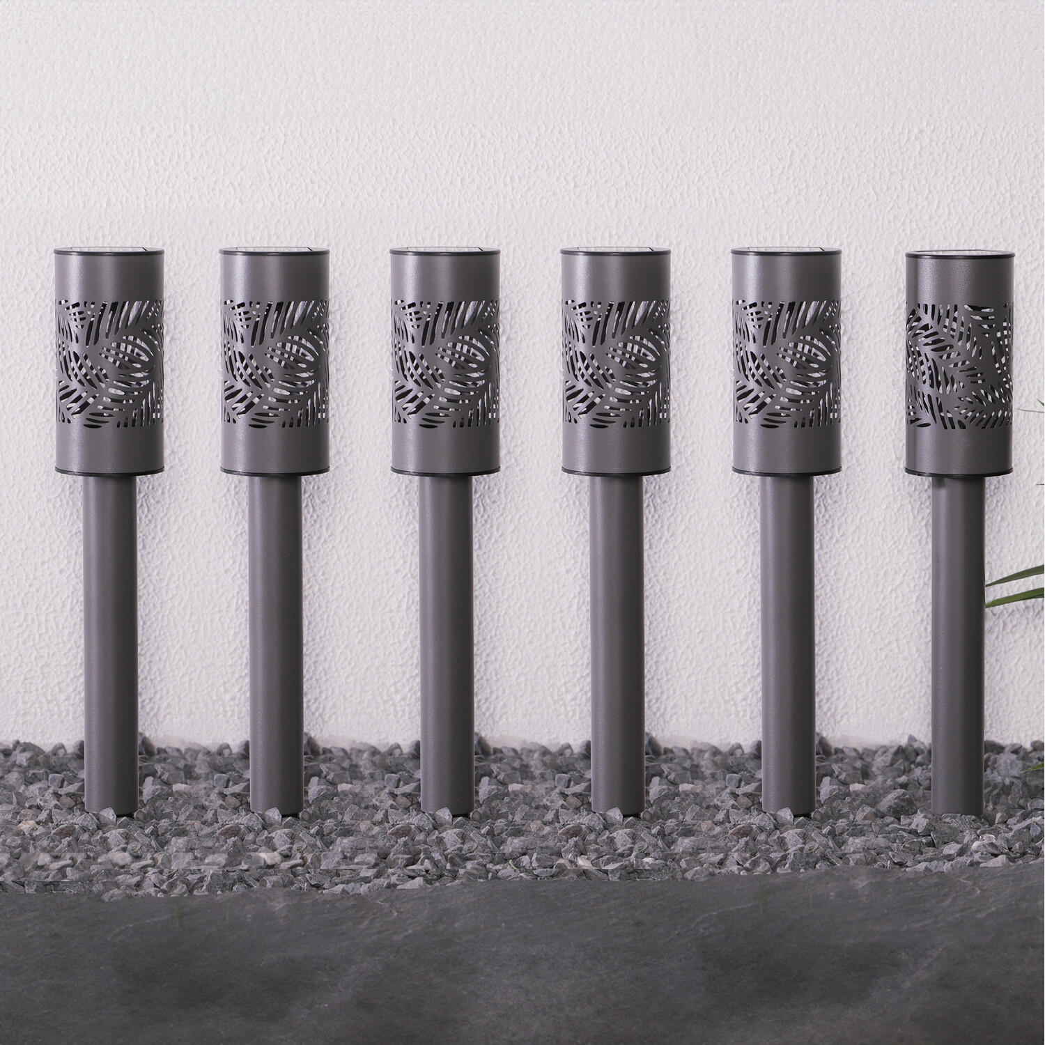 Pack of 6 Solar Sienna Stake Lights Grey Image 2