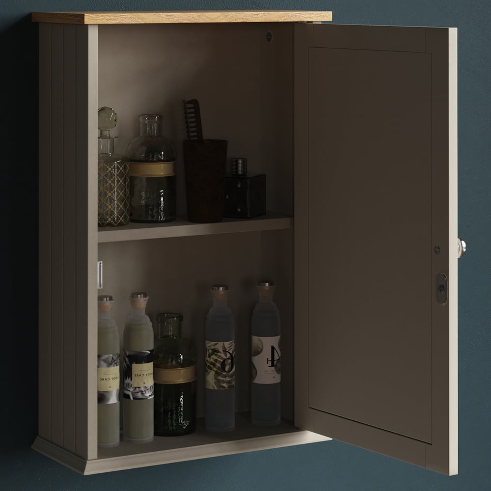 Bath Vida Priano Grey Single Door Mirror Bathroom Cabinet Image 4