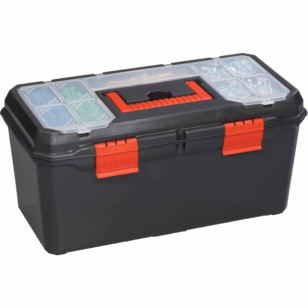 Wilko Plastic Toolbox with Organiser Lid 19in Wilko
