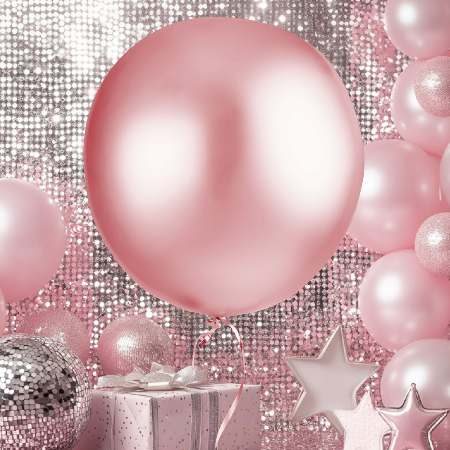Pack of 4 Giant Metallic Balloons Image 1