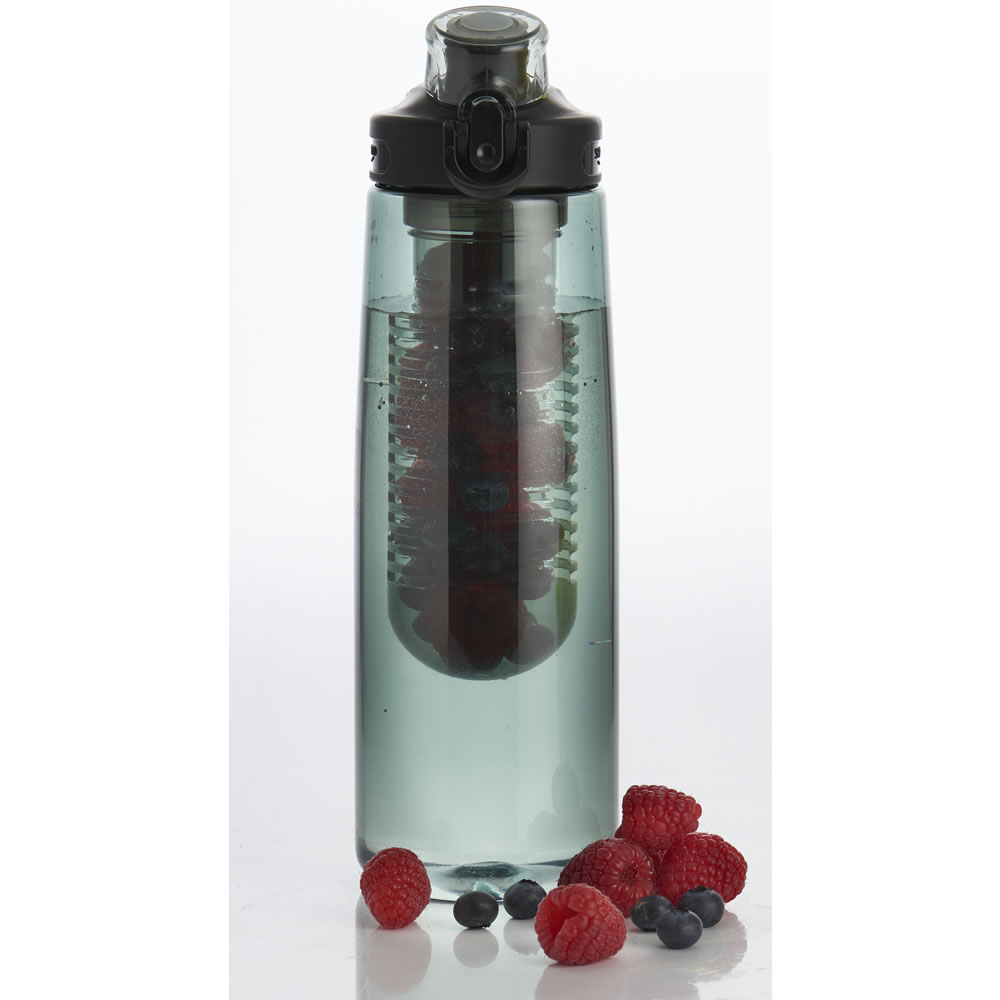 Wilko 1000ml Black Fruit Infuser Water Bottle Image 2