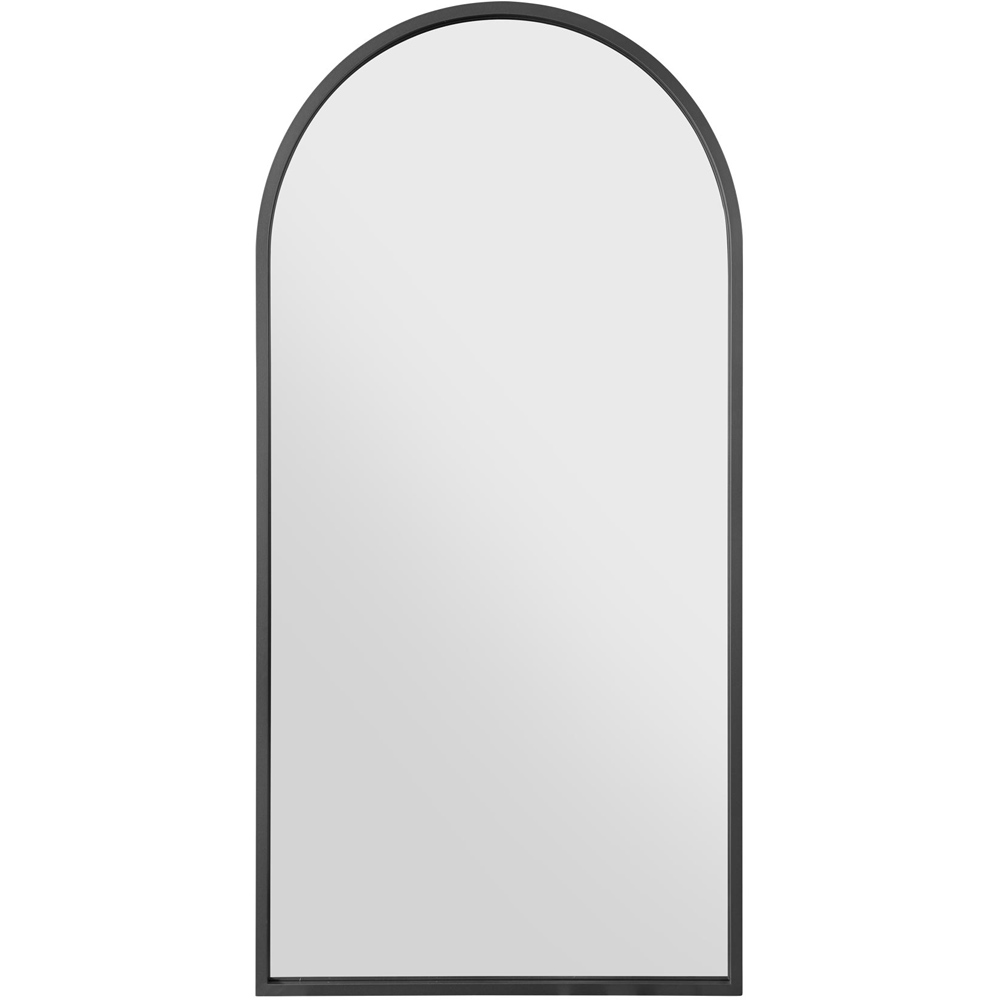 The Arcus Black Arched Leaner Wall Mirror 160 x 80cm Image 1