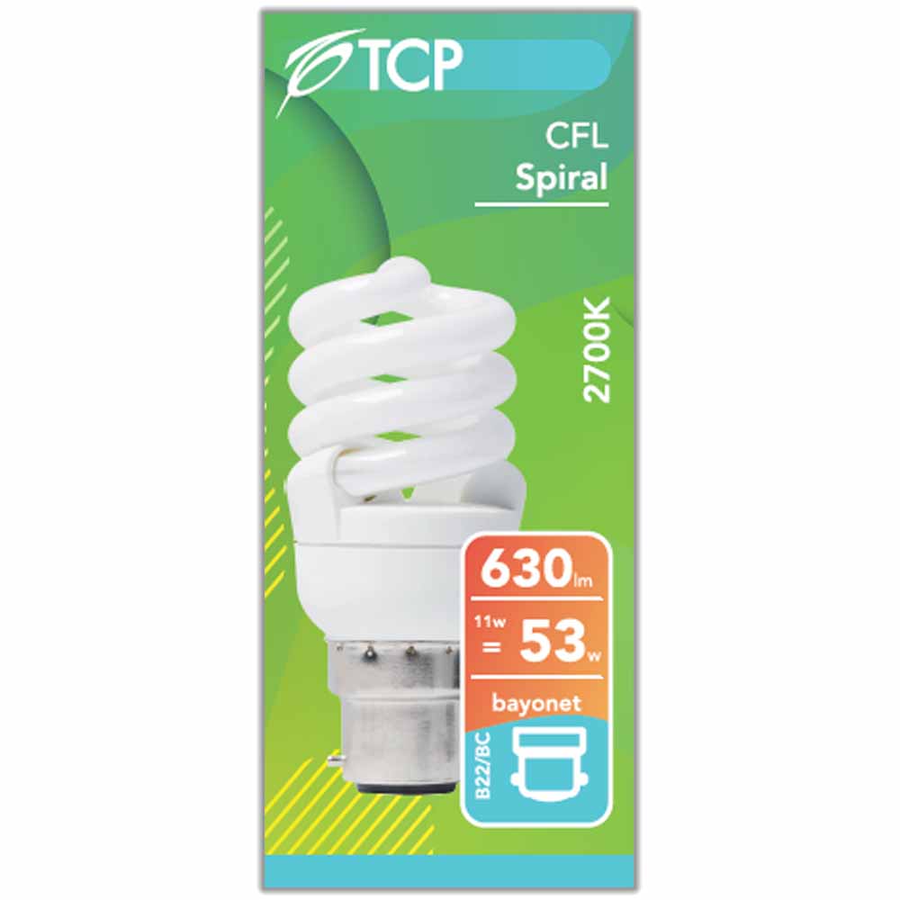 TCP CFL Spiral BC Cap 11w 1pk Image