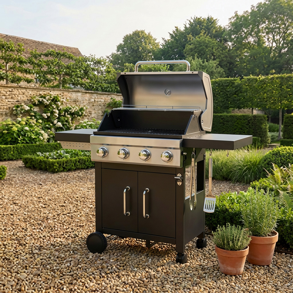 Black Darwin Duo Gas and Charcoal BBQ Image 5